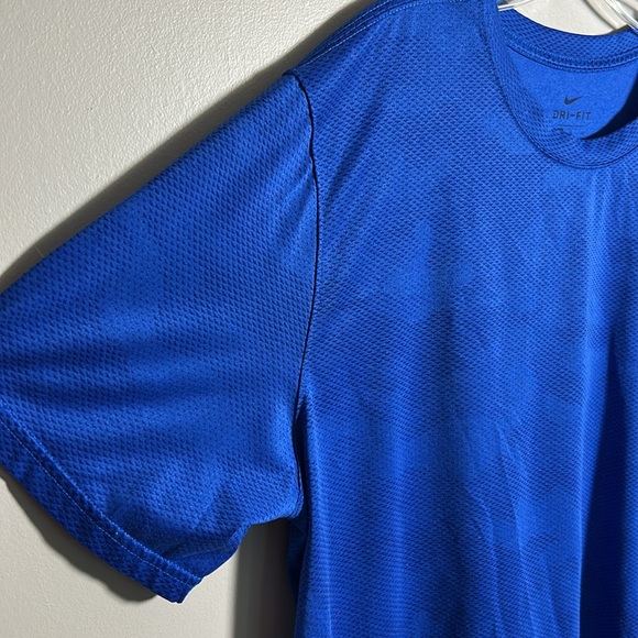 Nike Superset Dri-Fit Blue waffle knit Polyester Y2K Performance T-Shirt Size XL - Picture 6 of 11